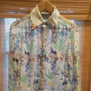 Vintage, vibrant, and soft 70s button-down, S